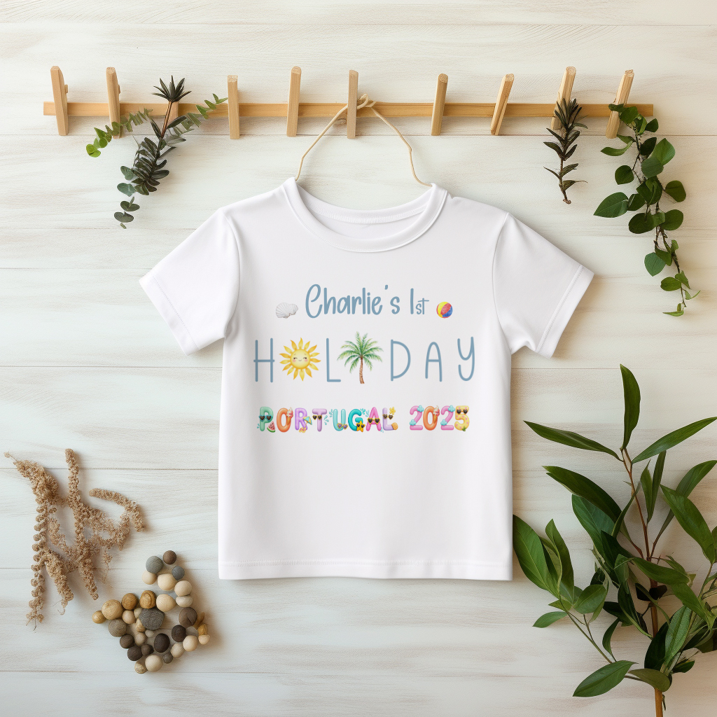 My 1st Holiday Tshirt, First holiday kids Tshirt, Vacation Tshirt, 1st Summer holiday shirt, Girls and boys First holiday tshirt, First Time Flyer