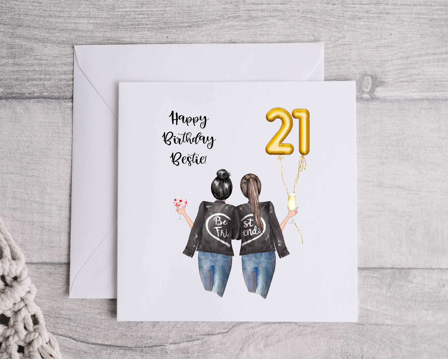 Personalised birthday card Best Friends card, 21st, 30th, 40th any age
