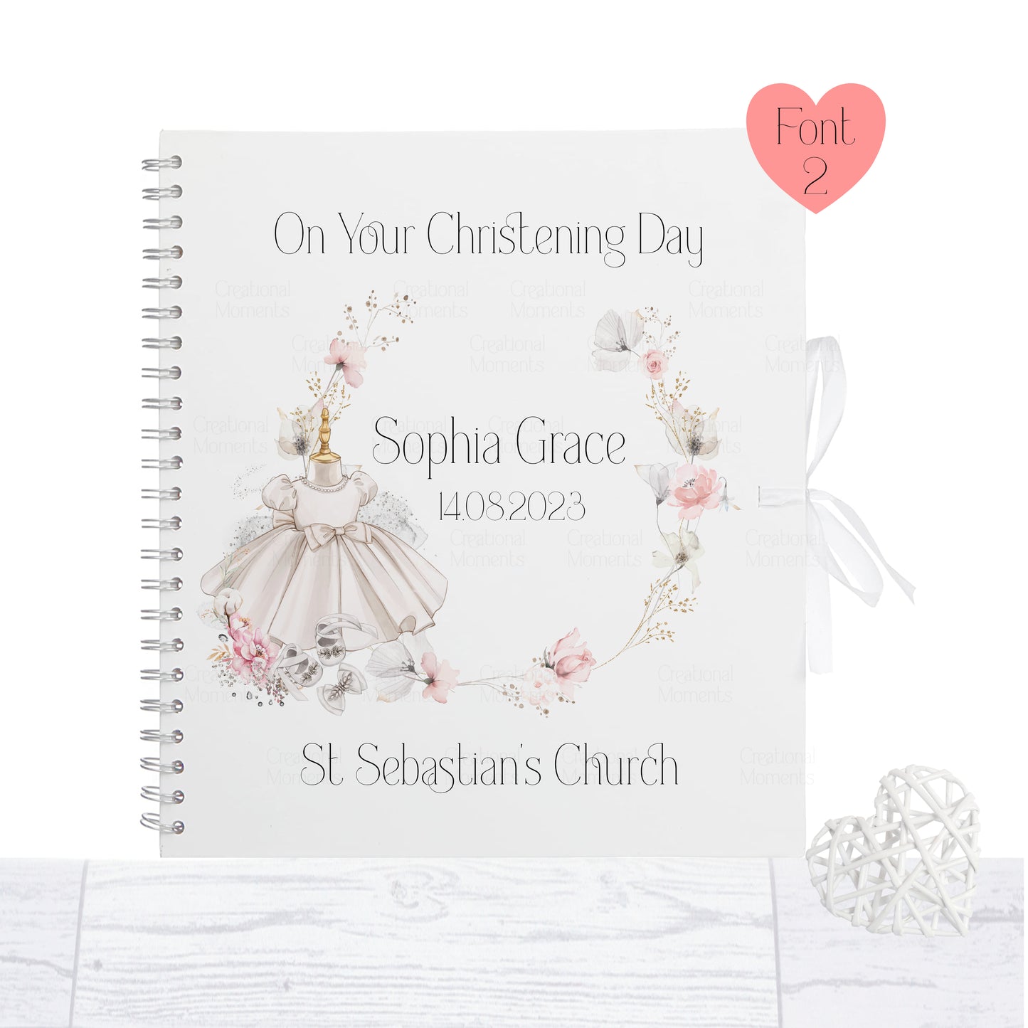 Personalised Christening Guest Book, naming day book, Baptism, memory book, photo album