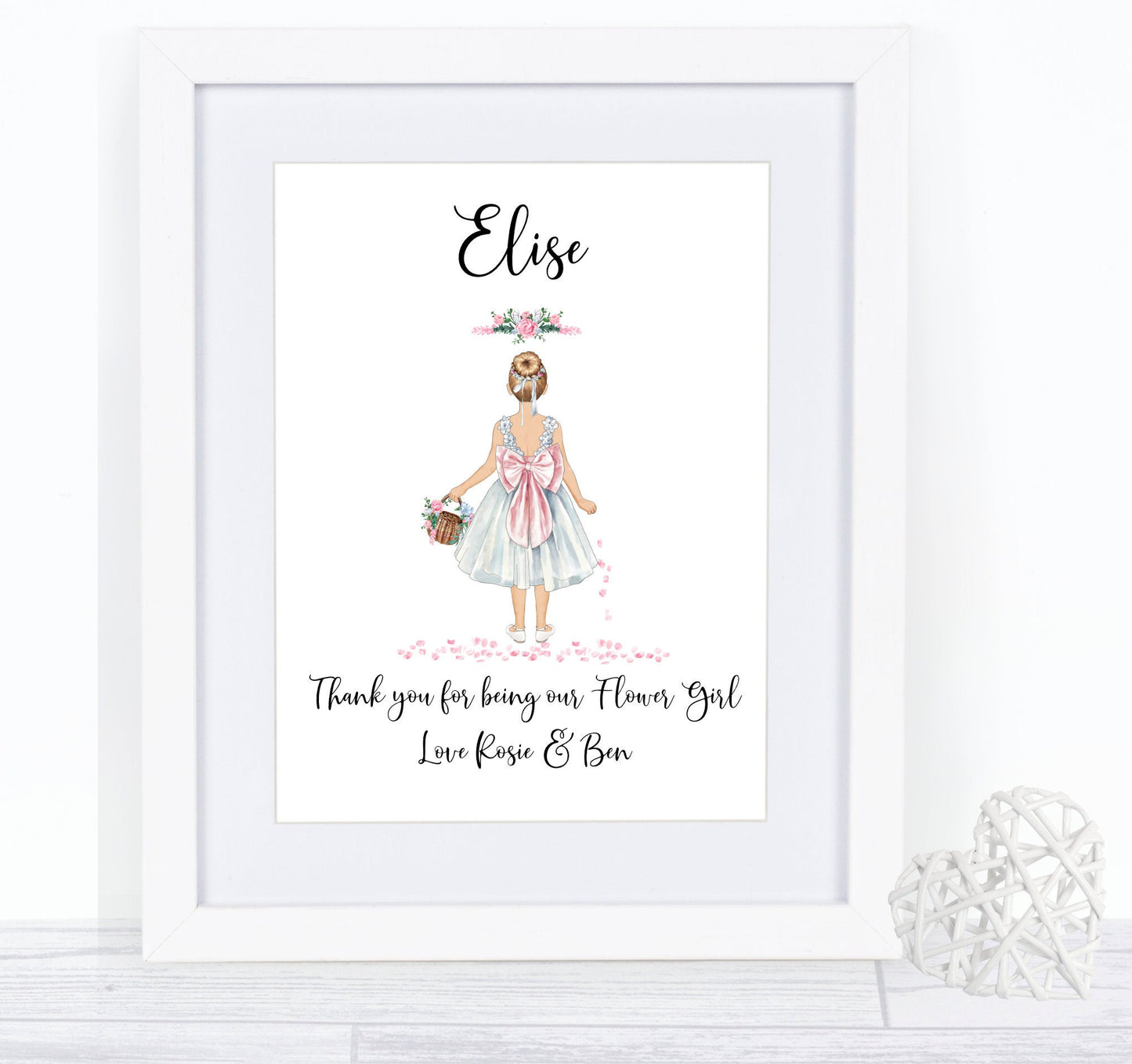 Thank you for being our Flower Girls print, Bridesmaidprint - -Personalised Wedding print- UNFRAMED PRINT ONLY