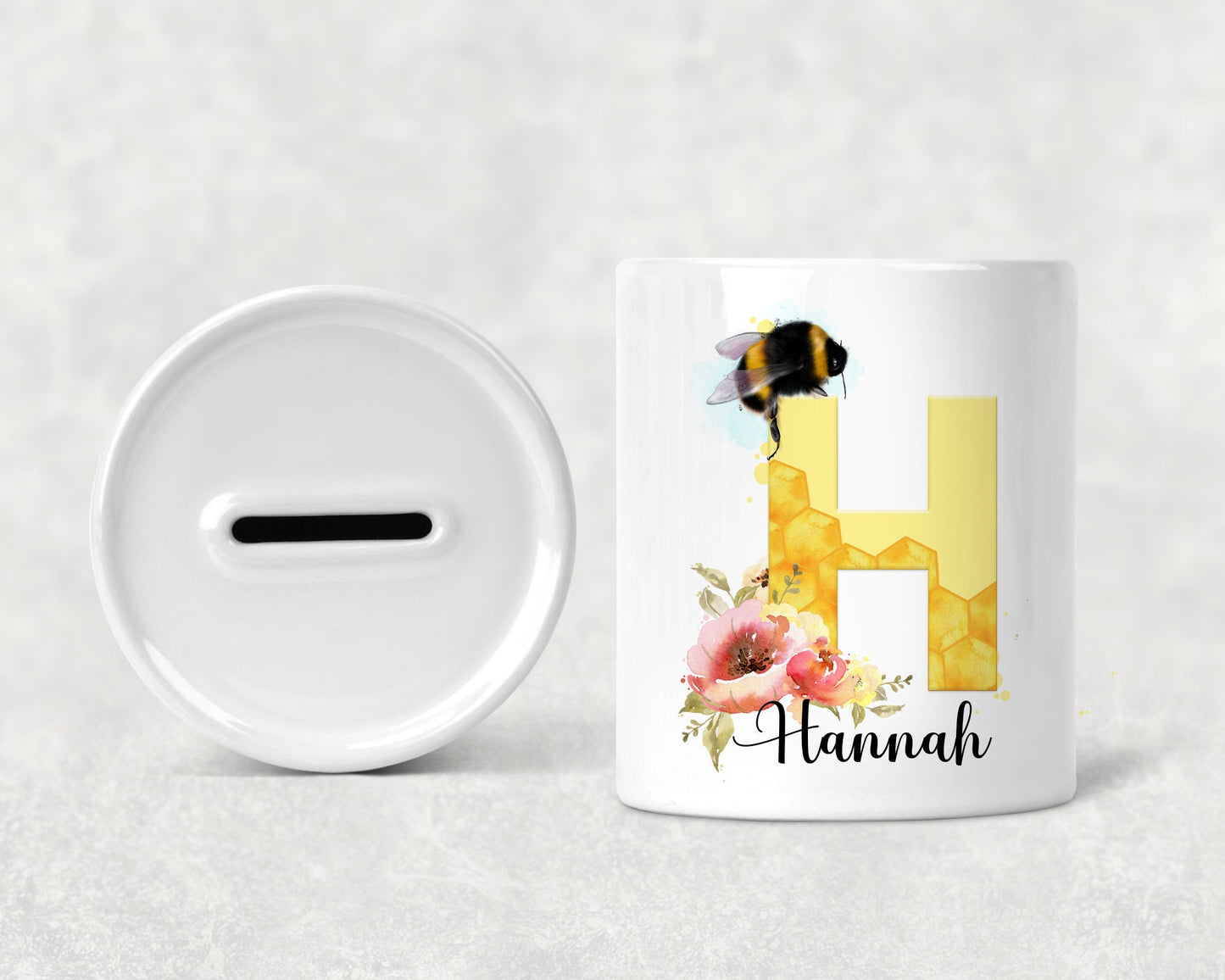 Personalised Bee Money Box | Bee Savings pot | Ceramic money box