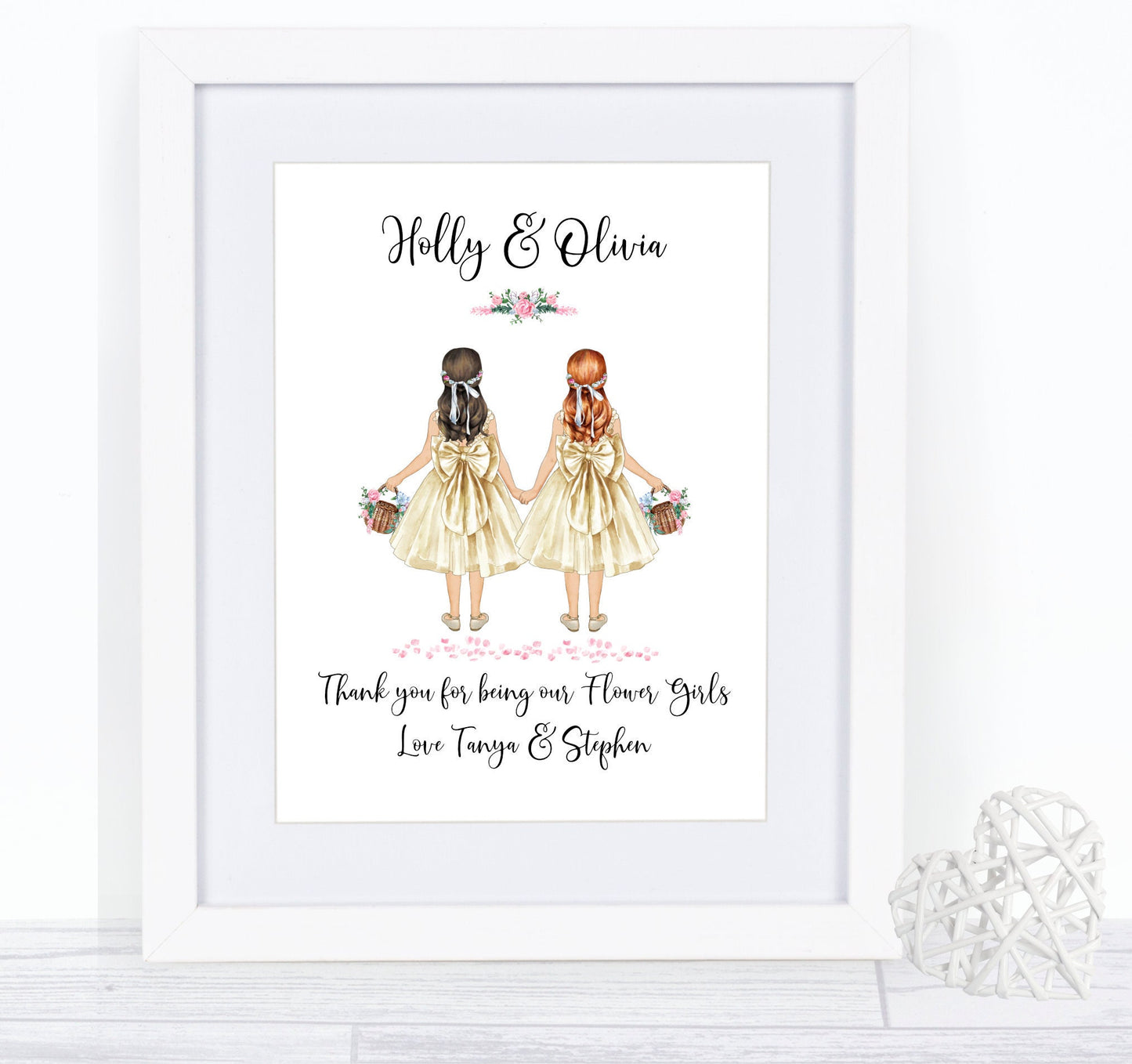 Thank you for being our Flower Girls print, Bridesmaidprint - -Personalised Wedding print- UNFRAMED PRINT ONLY