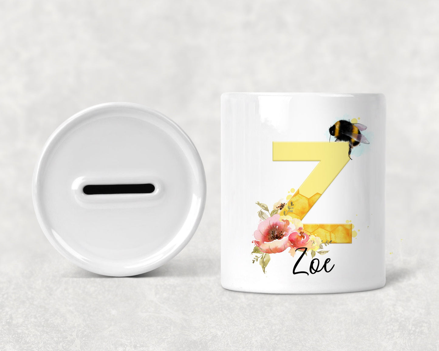 Personalised Bee Money Box | Bee Savings pot | Ceramic money box
