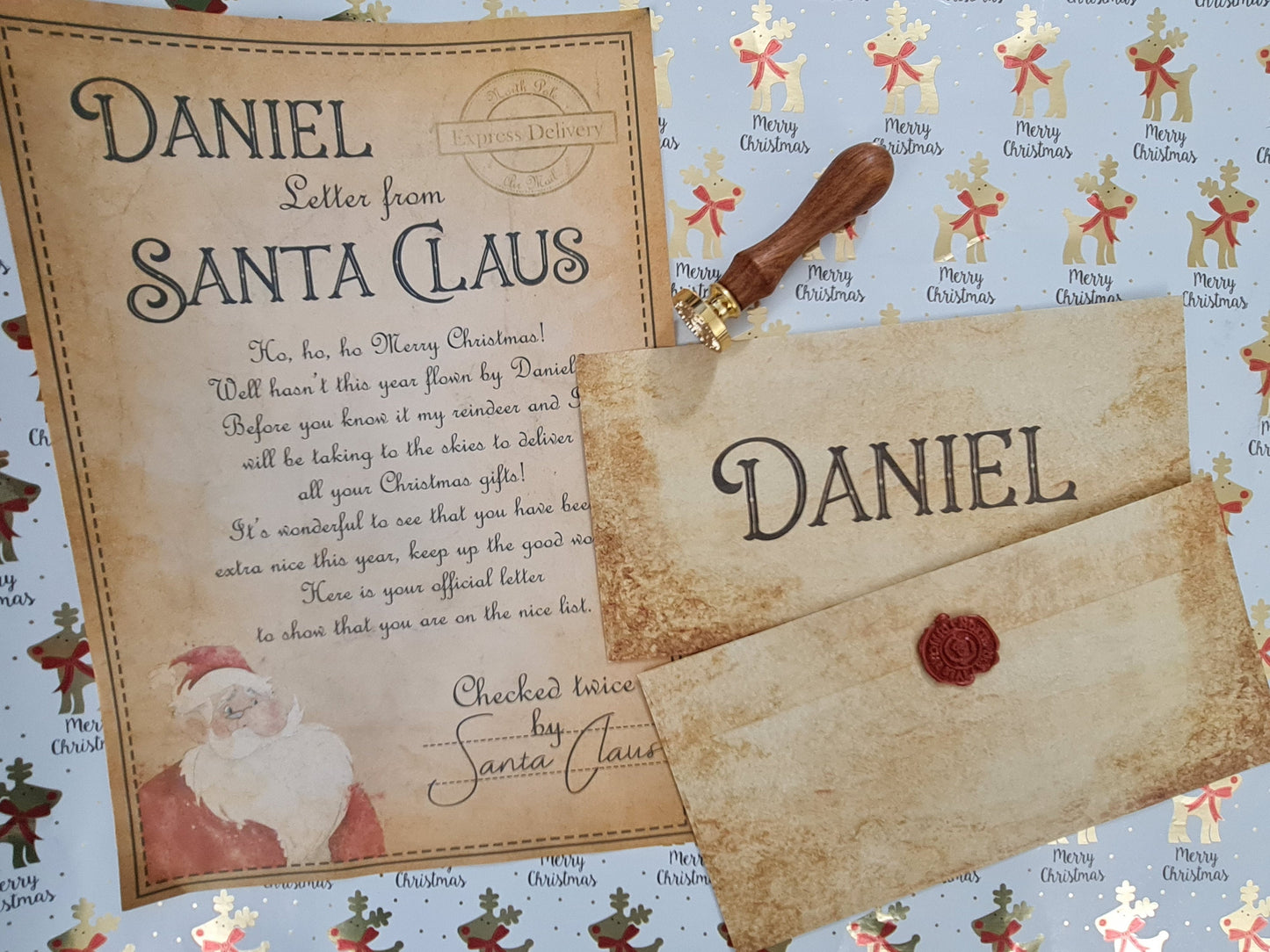 Personalised Santa letter, Father Christmas letter, Nice list certificate with wax sealed envelope Letter from Father Christmas or Santa