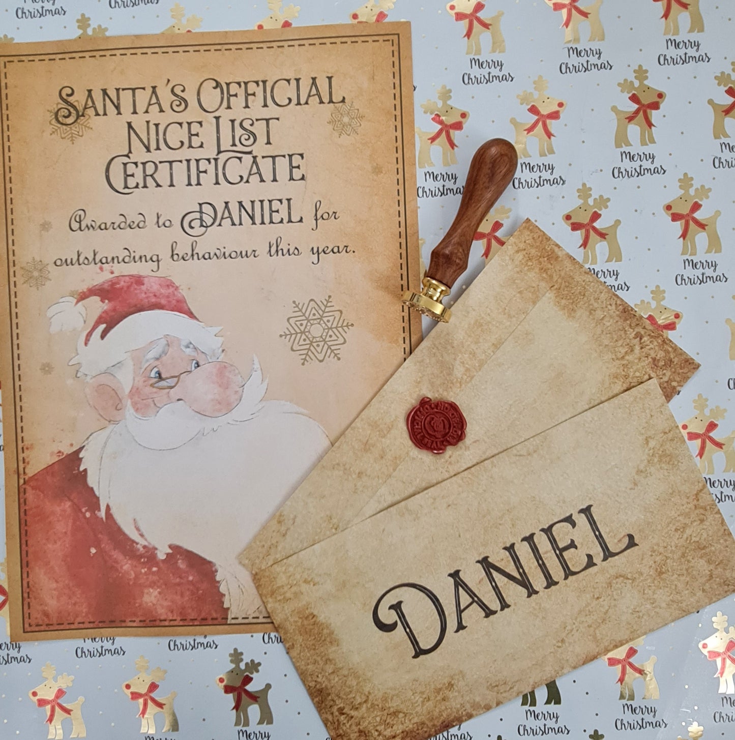 Personalised Santa letter, Father Christmas letter, Nice list certificate with wax sealed envelope Letter from Father Christmas or Santa