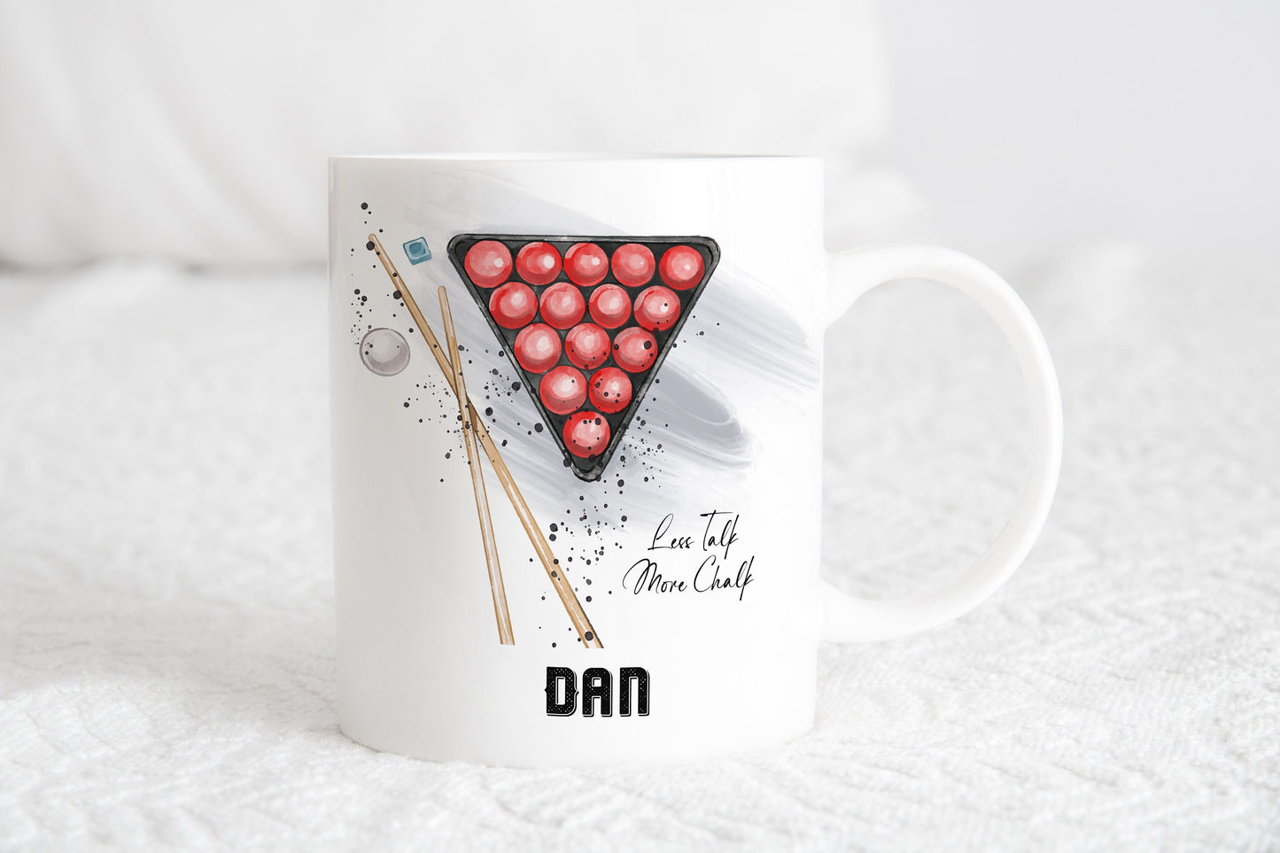 Personalised snooker player mug, Snooker gift for him, Snooker mug, sport mug, gift ideas, Father’s Day, pool player coaster