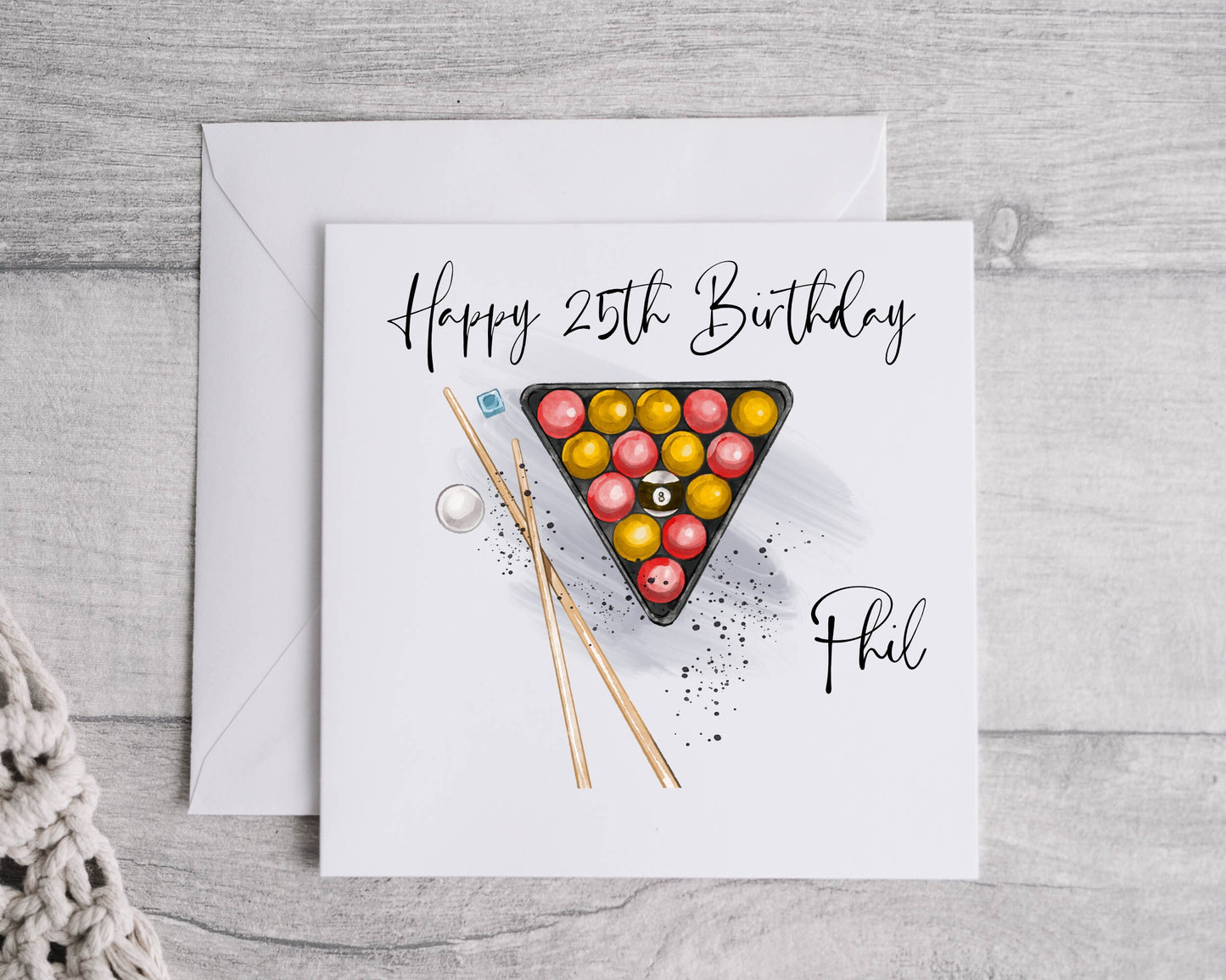 Personalised Sports birthday card, Fathers day Card, Any occasion and age Pool, Darts, Cricket.Snooker, Boxing