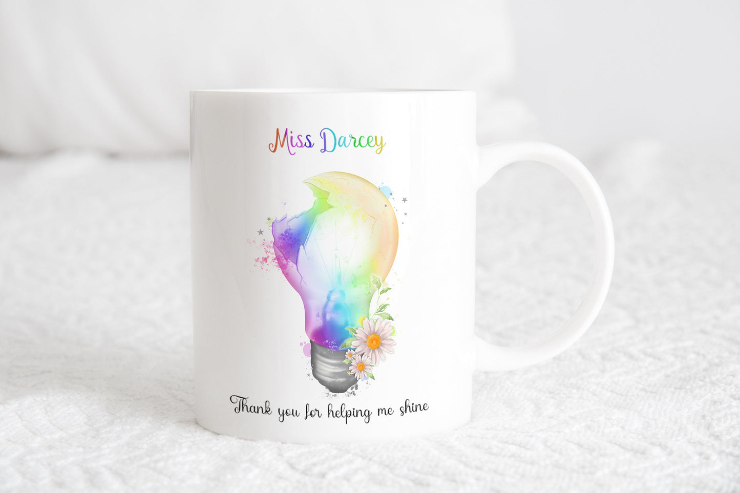 Positivity Gift Mug, Motivational mug, Mental health awareness, Gift for a friend, Rainbow Lightbulb