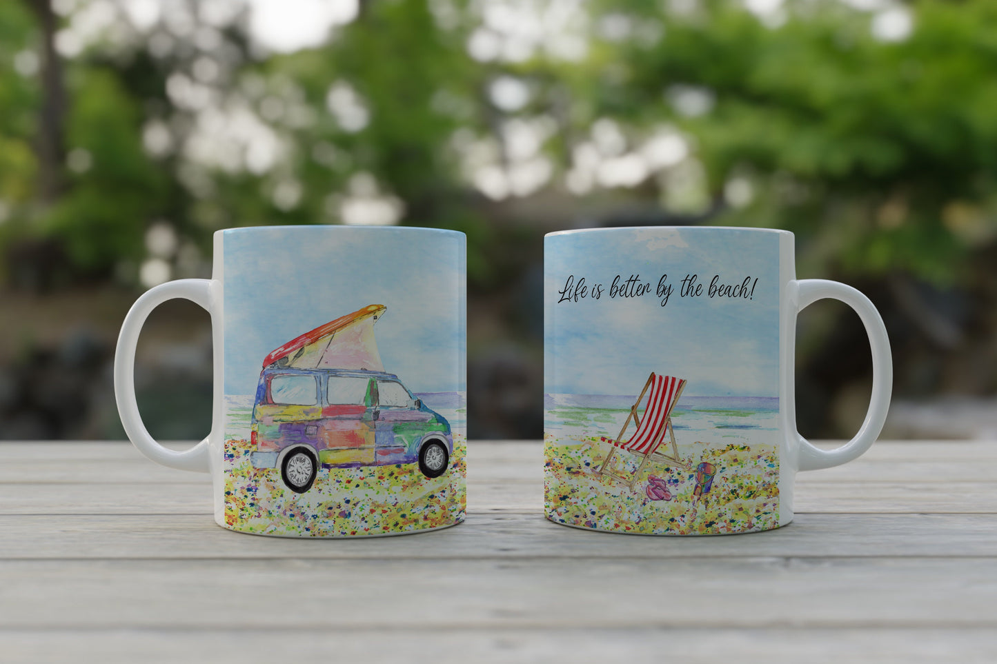 Campervan mug - Bongo Mug - Camping mug- Motorhome Gift- Seaside mug