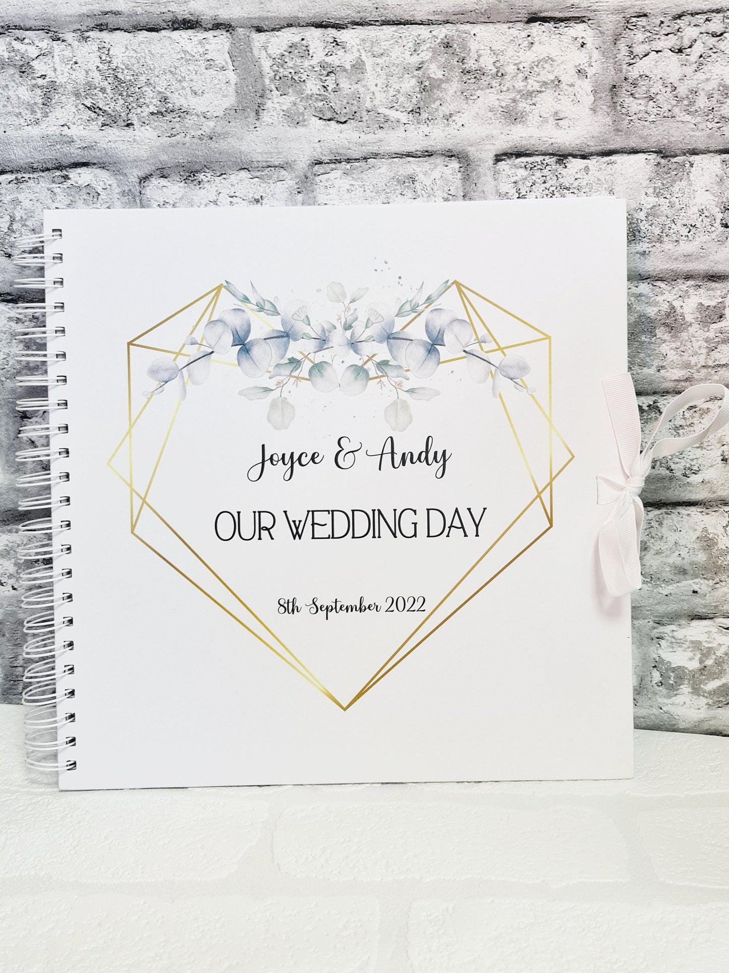 Personalised Wedding Guest Book, Eucalytpus wedding guest book, memory book, photo album