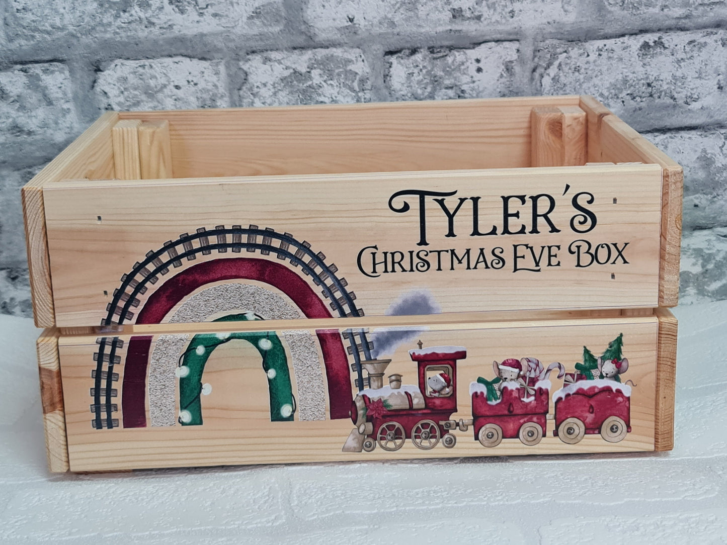 Personalised Christmas Eve box, Wooden Christmas Eve Crate, Personalised Christmas Box for kids
