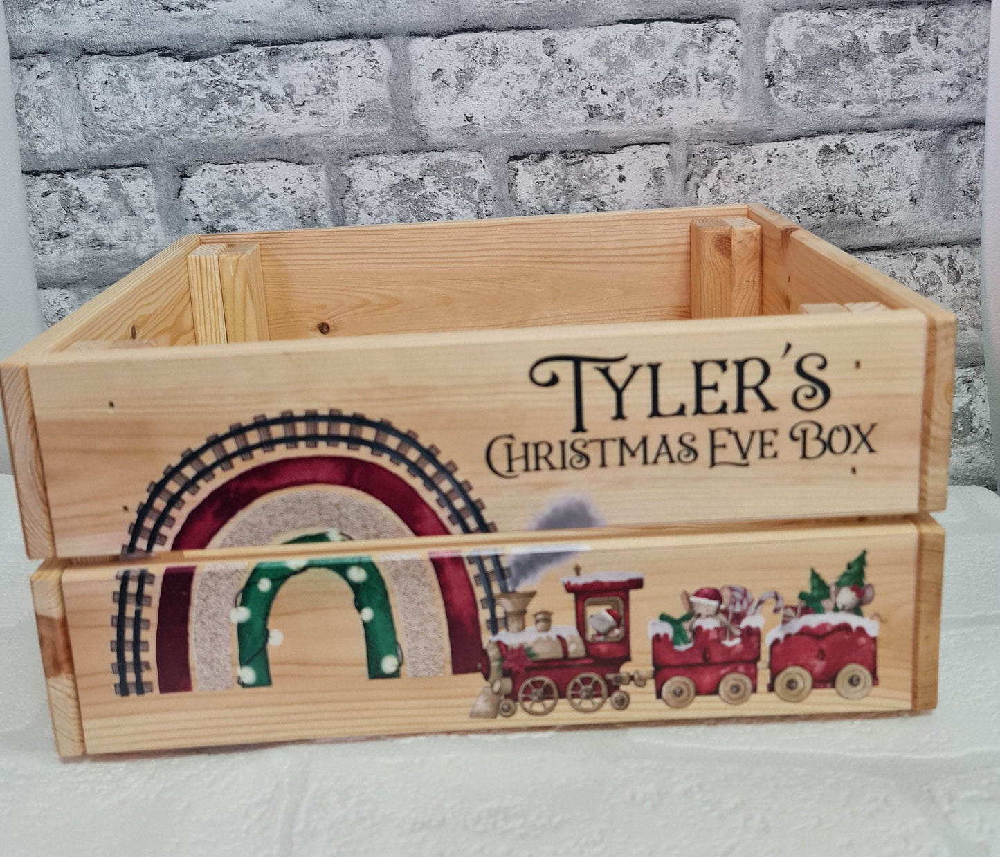 Personalised Christmas Eve box, Wooden Christmas Eve Crate, Personalised Christmas Box for kids