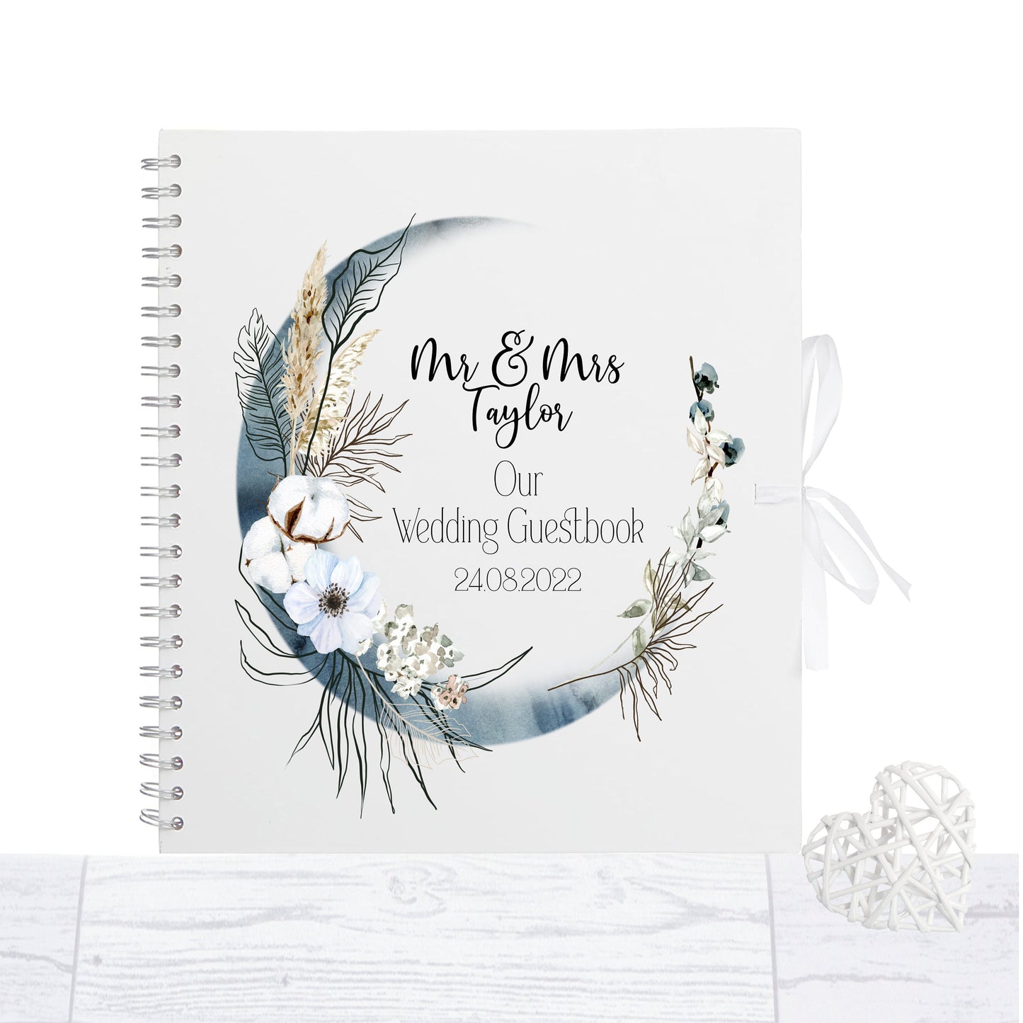 Personalised Wedding Guest Book, Boho wedding guest book, memory book, photo album