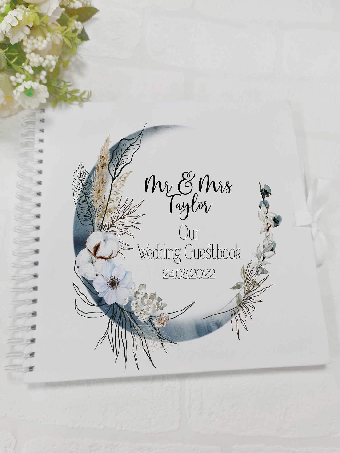 Personalised Wedding Guest Book, Boho wedding guest book, memory book, photo album