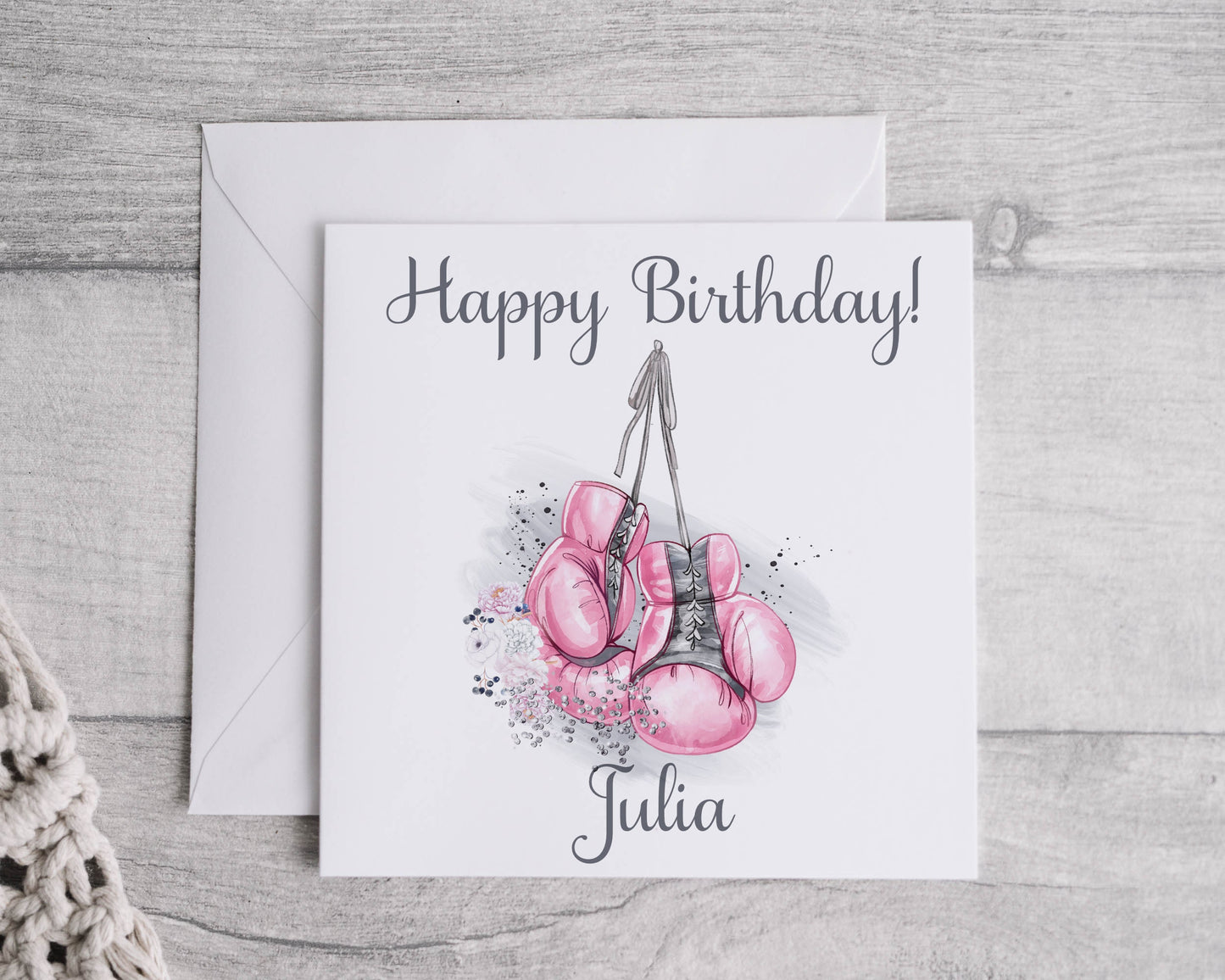Personalised Boxing birthday card, Mothers day Card, Any occasion and age