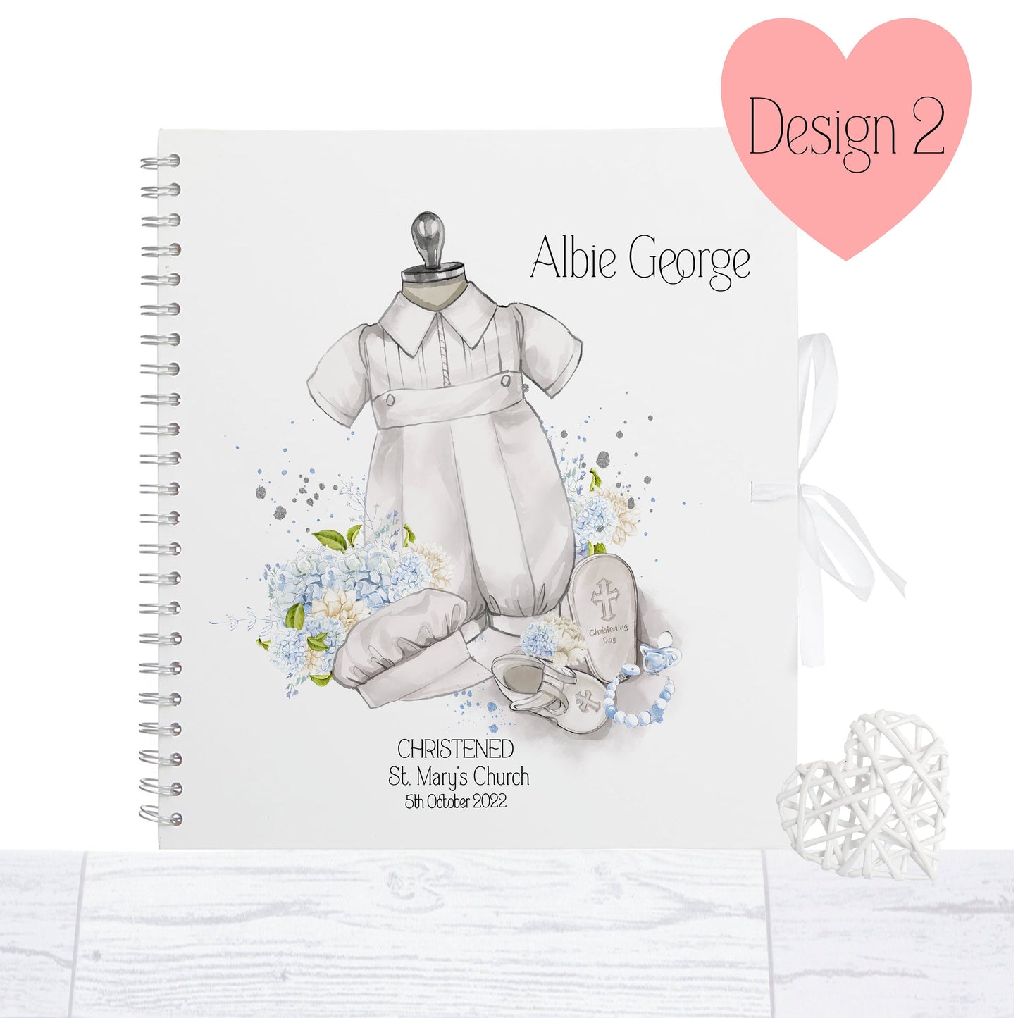 Personalised Christening Guest Book, naming day book, Baptism, memory book, photo album, Boys Christening