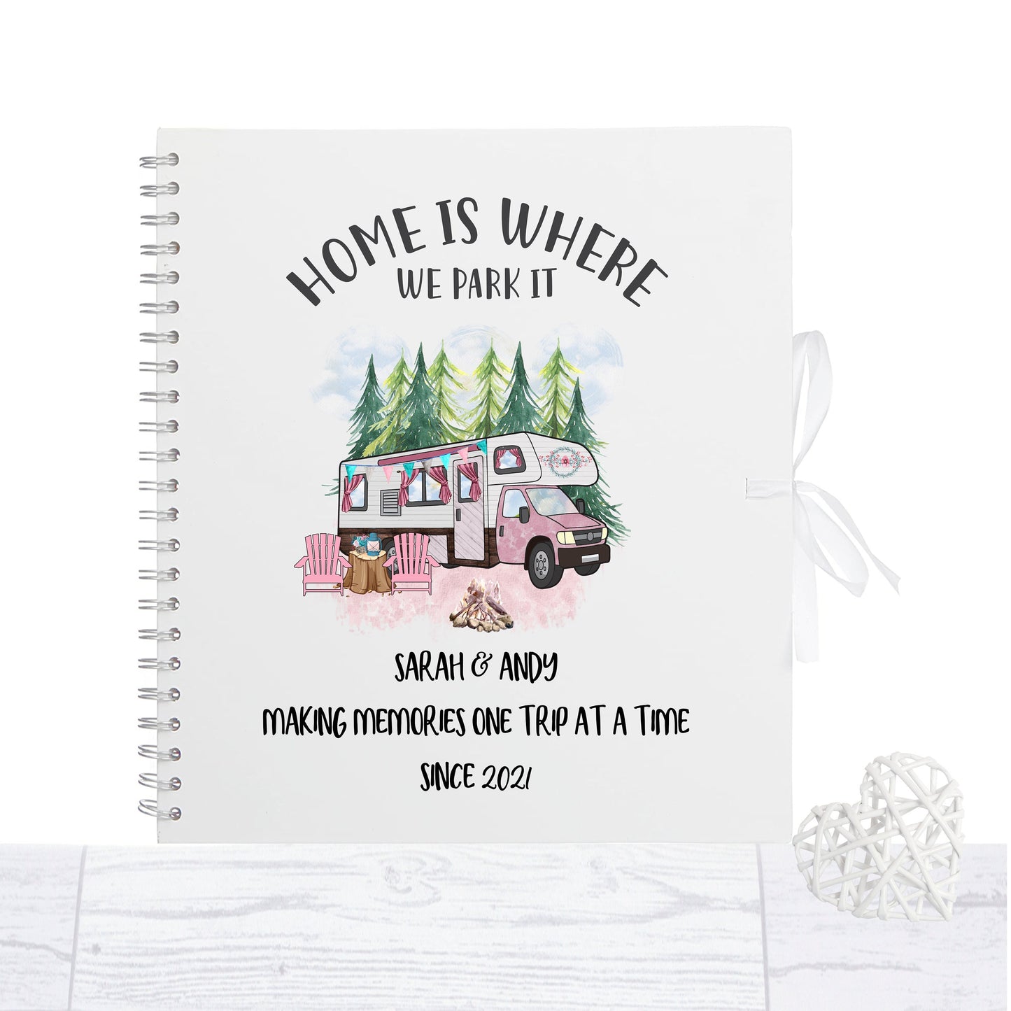 Personalised Motorhome travel scrapbook, motorhome adventure memory book, photo album
