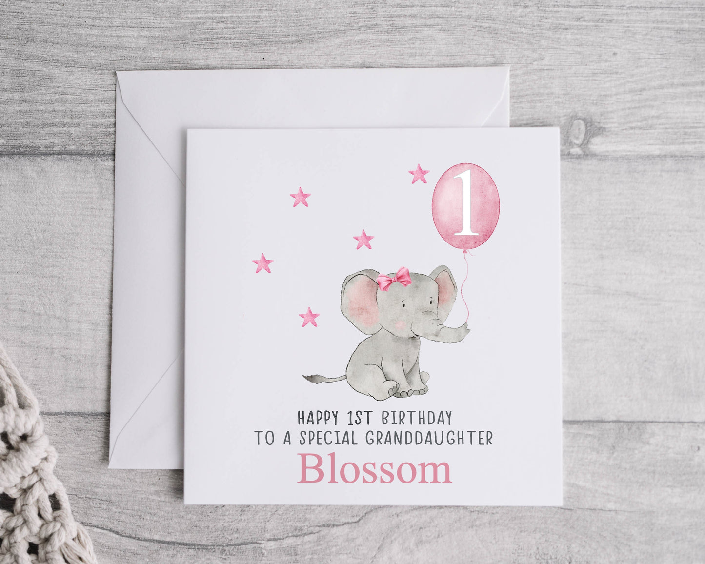 Personalised 1st Birthday Card for daughter, Granddaughter, Niece, little girl
