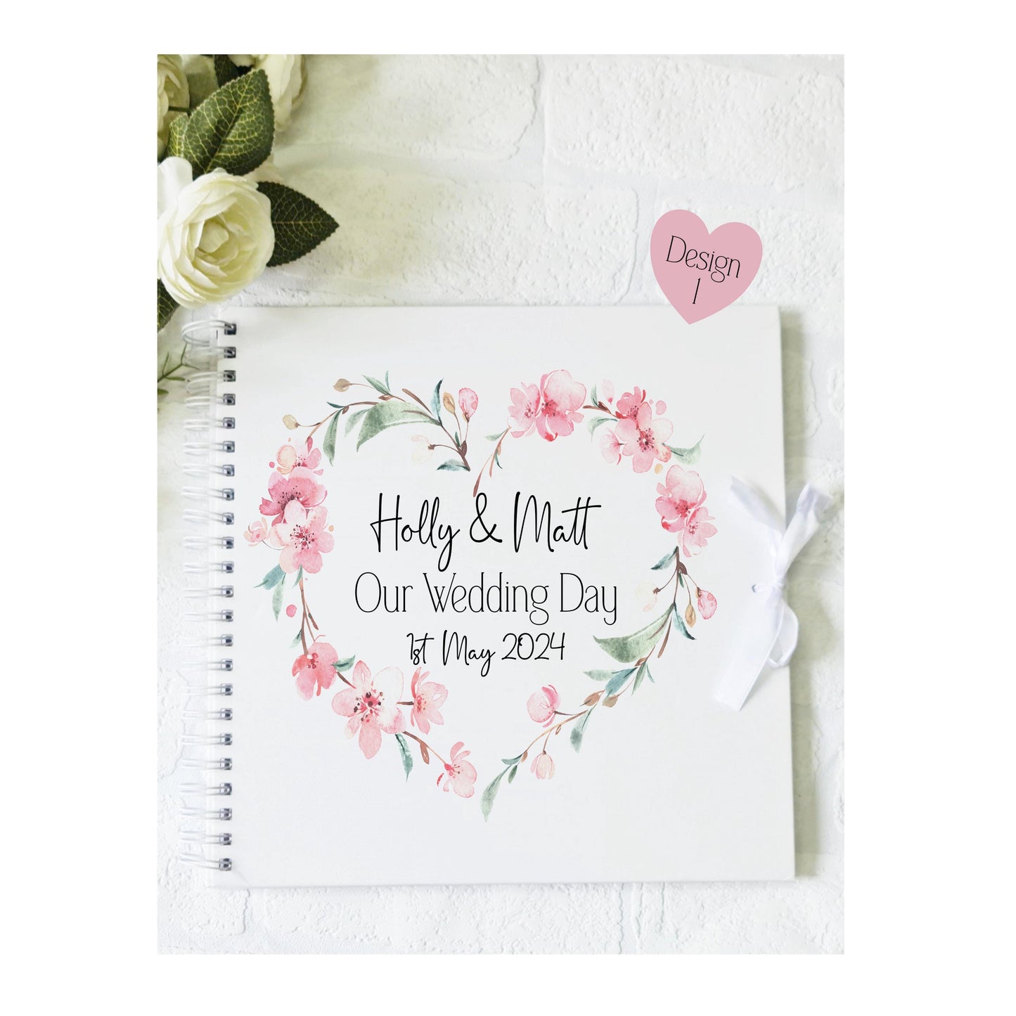Personalised Wedding Guest Book, Cherry Blossom wedding guest book, memory book, photo album