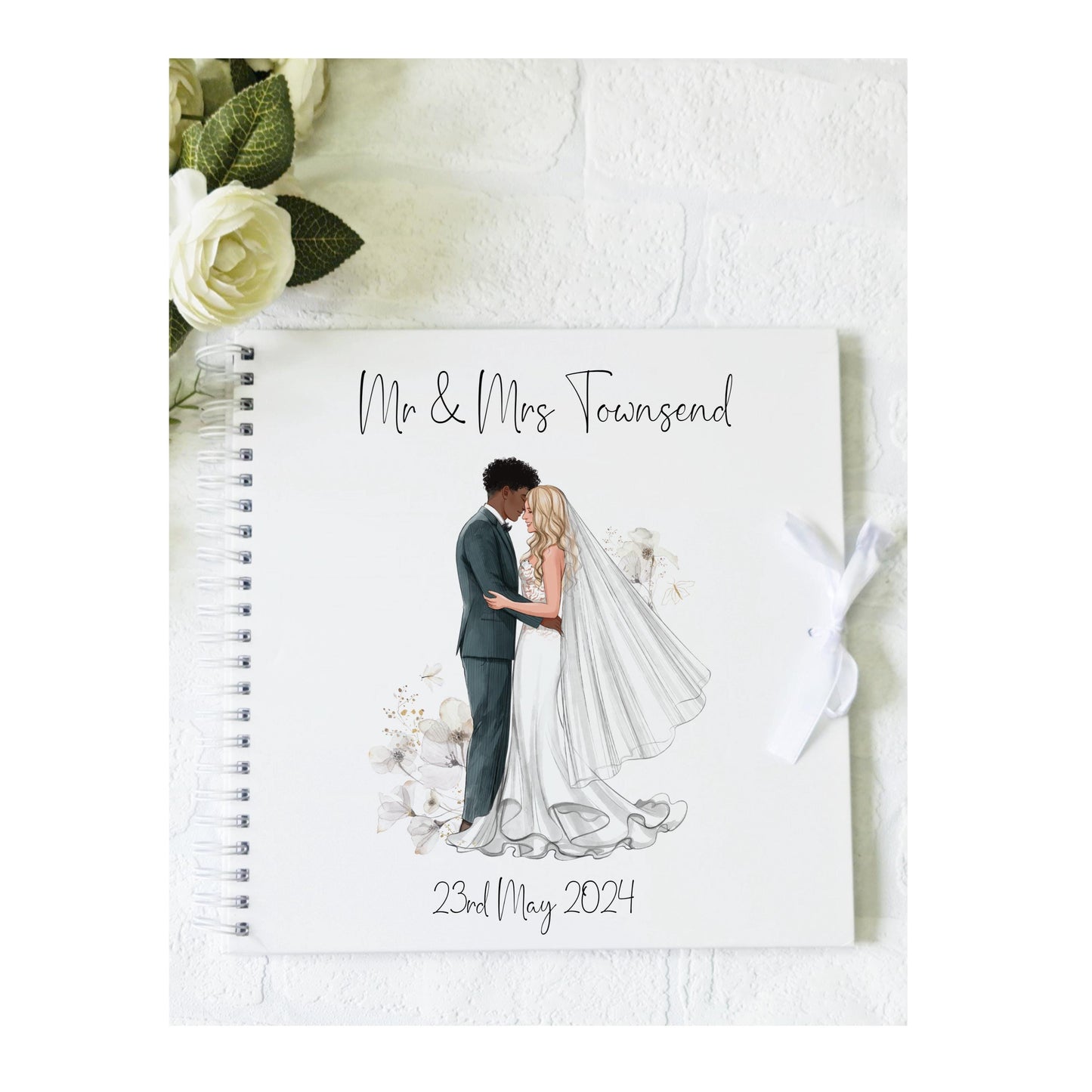 Personalised Wedding Guest Book, Mr and Mrs wedding guest book, memory book, scrapbook