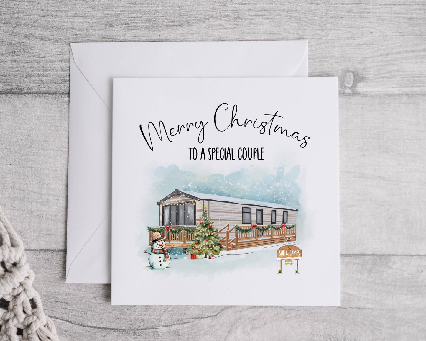 Personalised Christmas Static Caravan Card, Holiday home Card, Mobile Home, Retirement Christmas card