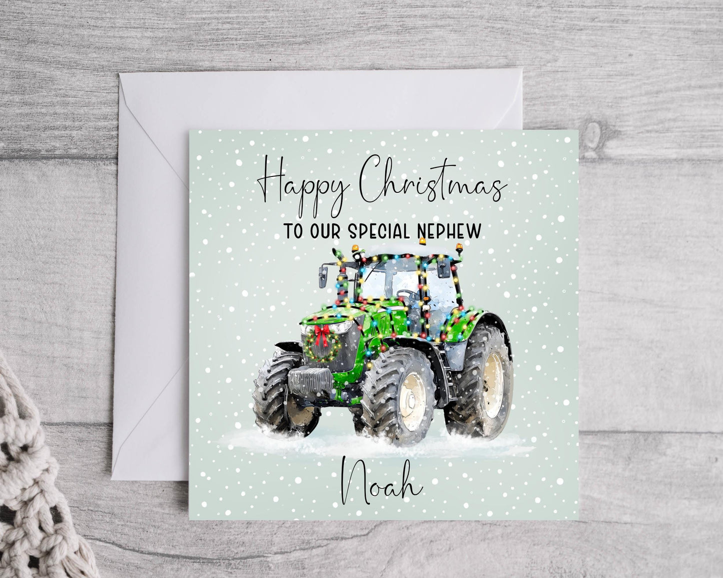 Personalised Tractor Christmas Card, Farmers card, Christmas card for Son, Grandson, Brother, Nephew, Dad