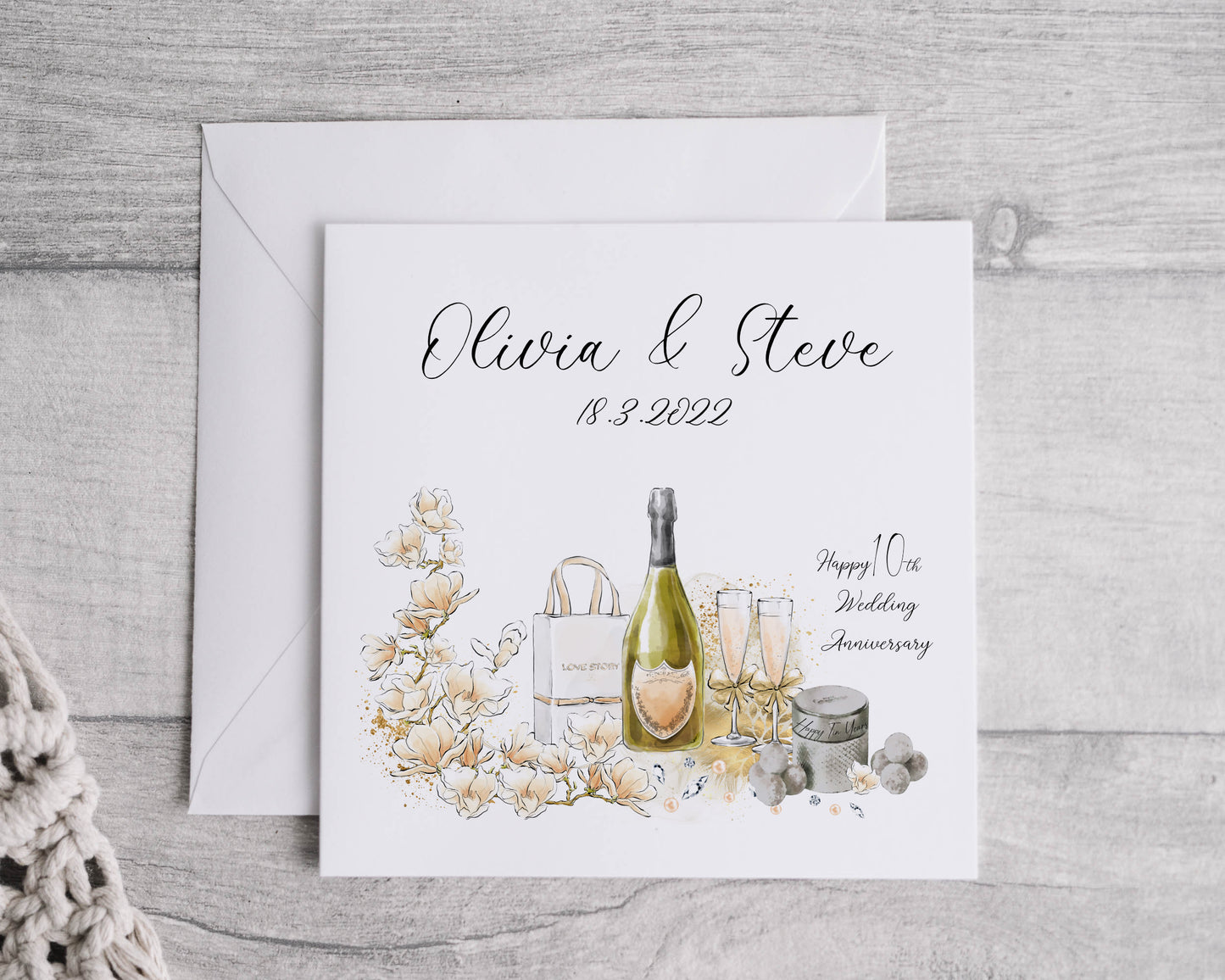 Anniversary card personalised - 1st, 5th, 10th, 15th,20th, 25th, 30th, 40th,50th, 60th wedding anniversary, Card for wife, husband, girlfriend, boyfriend, Wedding card