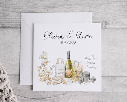 Anniversary card personalised - 1st, 5th, 10th, 15th,20th, 25th, 30th, 40th,50th, 60th wedding anniversary, Card for wife, husband, girlfriend, boyfriend, Wedding card