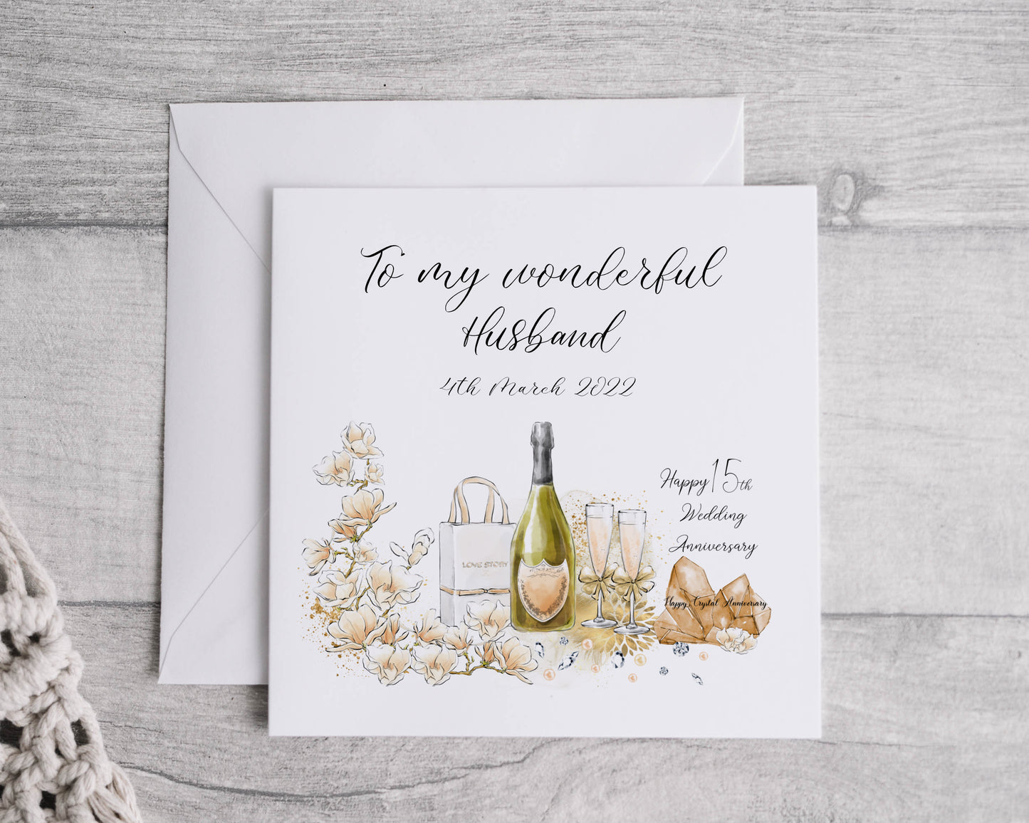 Anniversary card personalised - 1st, 5th, 10th, 15th,20th, 25th, 30th, 40th,50th, 60th wedding anniversary, Card for wife, husband, girlfriend, boyfriend, Wedding card
