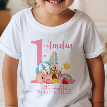 My 1st Holiday Tshirt, First holiday kids Tshirt, Vacation Tshirt, 1st Summer holiday shirt, Girls and boys First holiday tshirt, First Time Flyer