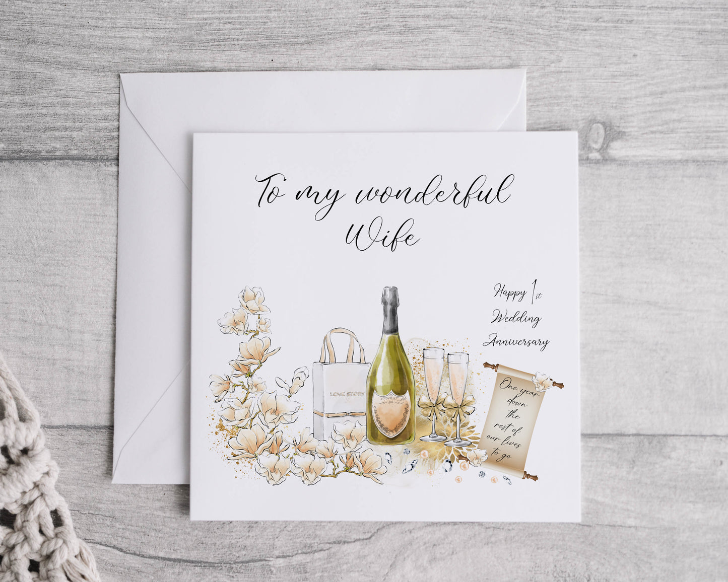 Anniversary card personalised - 1st, 5th, 10th, 15th,20th, 25th, 30th, 40th,50th, 60th wedding anniversary, Card for wife, husband, girlfriend, boyfriend, Wedding card
