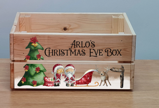 Personalised Christmas Eve box, Wooden Christmas Eve Crate, Personalised Christmas Box for kids (Copy)