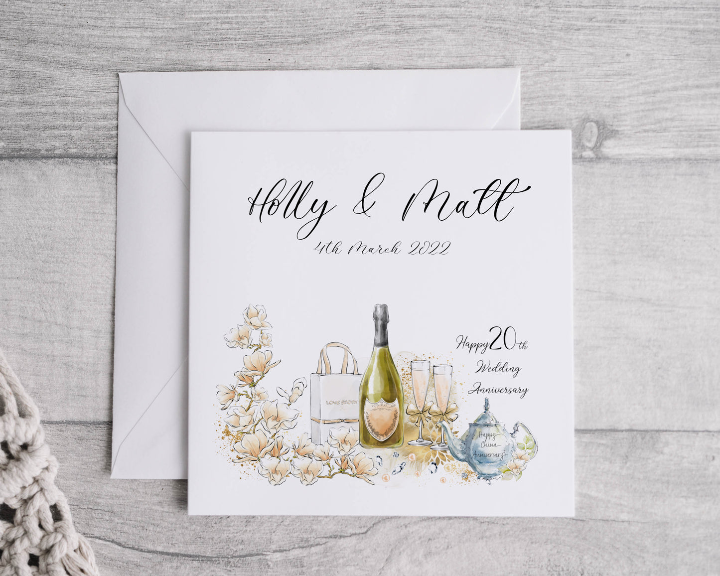 Anniversary card personalised - 1st, 5th, 10th, 15th,20th, 25th, 30th, 40th,50th, 60th wedding anniversary, Card for wife, husband, girlfriend, boyfriend, Wedding card