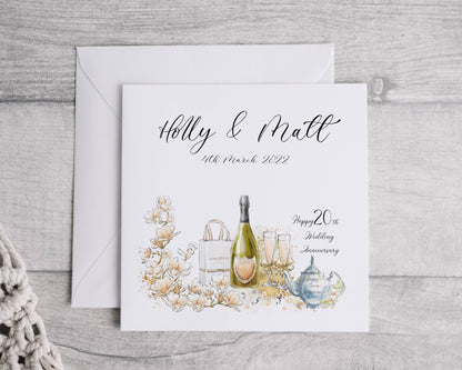 Anniversary card personalised - 1st, 5th, 10th, 15th,20th, 25th, 30th, 40th,50th, 60th wedding anniversary, Card for wife, husband, girlfriend, boyfriend, Wedding card