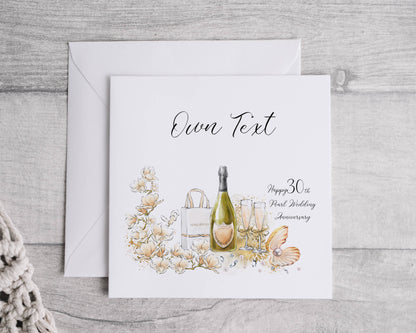 Anniversary card personalised - 1st, 5th, 10th, 15th,20th, 25th, 30th, 40th,50th, 60th wedding anniversary, Card for wife, husband, girlfriend, boyfriend, Wedding card