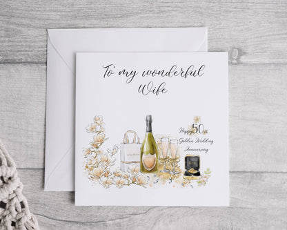 Anniversary card personalised - 1st, 5th, 10th, 15th,20th, 25th, 30th, 40th,50th, 60th wedding anniversary, Card for wife, husband, girlfriend, boyfriend, Wedding card
