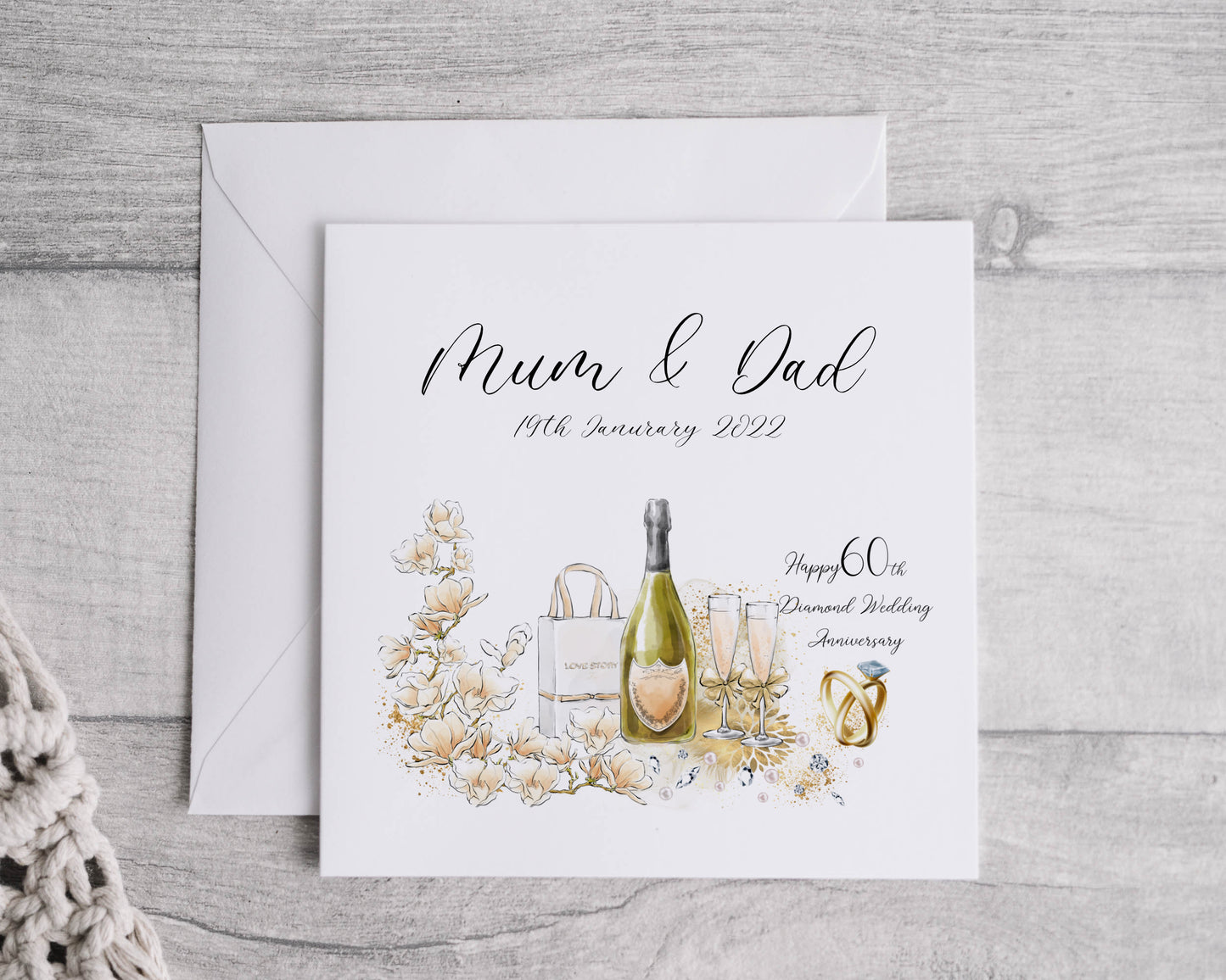Anniversary card personalised - 1st, 5th, 10th, 15th,20th, 25th, 30th, 40th,50th, 60th wedding anniversary, Card for wife, husband, girlfriend, boyfriend, Wedding card