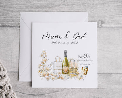 Anniversary card personalised - 1st, 5th, 10th, 15th,20th, 25th, 30th, 40th,50th, 60th wedding anniversary, Card for wife, husband, girlfriend, boyfriend, Wedding card