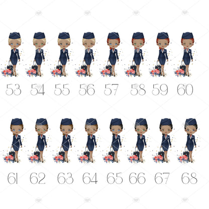 Personalised Flight Attendant Card, Air Hostess Card, Cabin Crew card, Air Steward, Birthday Card, Card for her, Aviation card (Copy) (Copy)