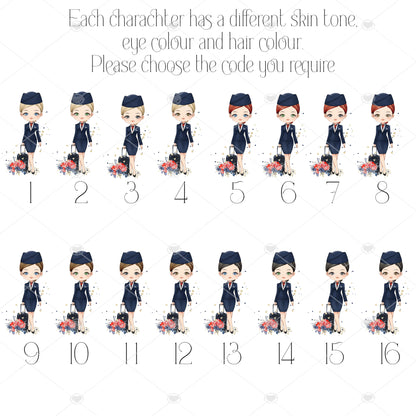 Personalised Flight Attendant Card, Air Hostess Card, Cabin Crew card, Air Steward, Birthday Card, Card for her, Aviation card (Copy) (Copy)