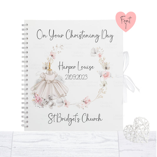 Personalised  Christening Guest Book, naming day book, Baptism, memory book, photo album