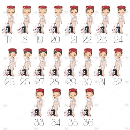 Personalised Flight Attendant Card, Air Hostess Card, Cabin Crew card, Air Steward, Birthday Card, Card for her, Aviation card