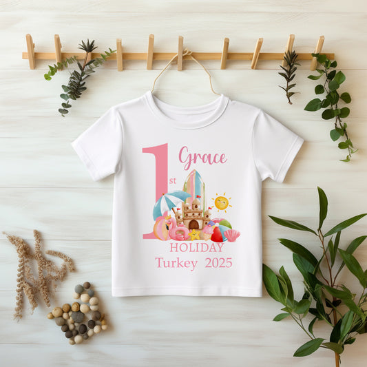 My 1st Holiday Tshirt, First holiday kids Tshirt, Vacation Tshirt, 1st Summer holiday shirt, Girls and boys First holiday tshirt, First Time Flyer