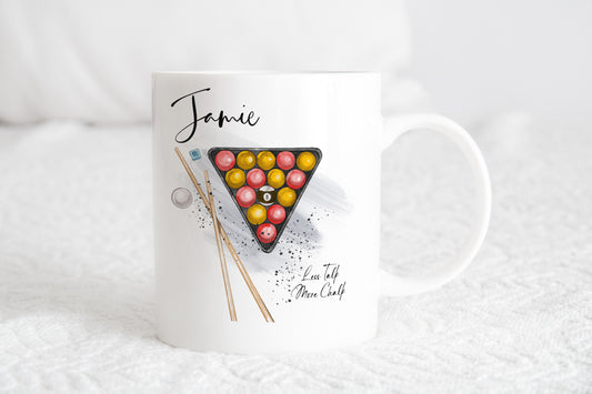 Personalised pool player mug, Snooker gift for him, Poolmug, sport mug, gift ideas, Father’s Day, pool player coaster (Copy)