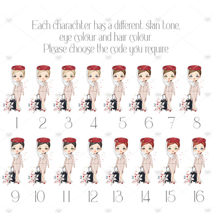 Personalised Flight Attendant Card, Air Hostess Card, Cabin Crew card, Air Steward, Birthday Card, Card for her, Aviation card