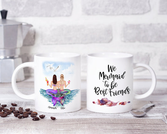 Best friend mug Mermaid,  Soul sisters mug  personalised besties mug