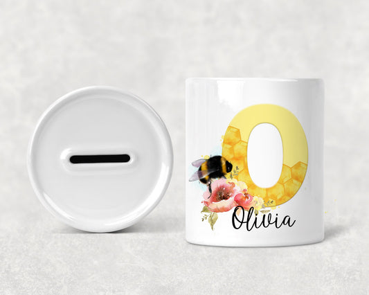 Personalised Bee Money Box | Bee Savings pot | Ceramic money box