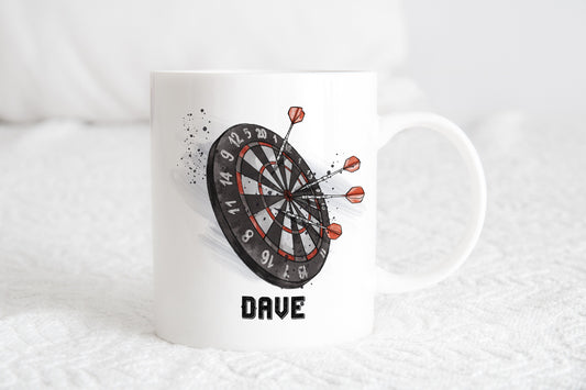 Personalised darts player mug, dart player coaster,  Darts gift for him, Darts mug, sport mug, gift ideas