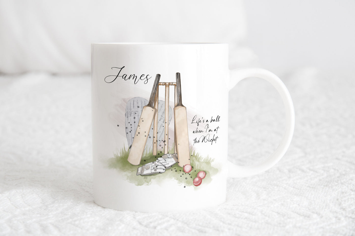 Personalised cricket player mug, cricket player coaster,  Cricket gift for him, Cricket mug, sport mug, gift ideas