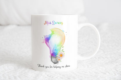 Positivity Gift Mug, Motivational mug, Mental health awareness, Gift for a friend, Rainbow Lightbulb